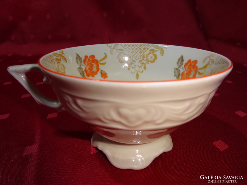 Bavaria German porcelain, antique teacup with orange flower. He has!