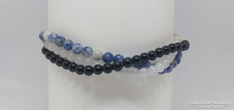 3-row mineral pearl bracelet