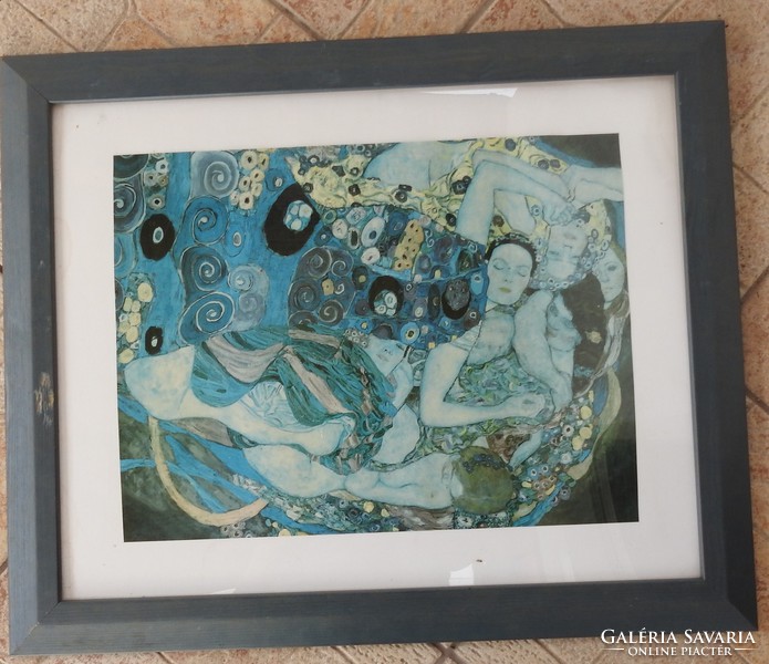 A rare print by Gustav Klimt in a thick wooden frame