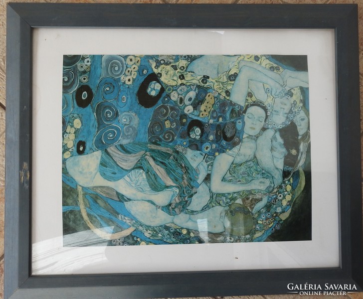 A rare print by Gustav Klimt in a thick wooden frame