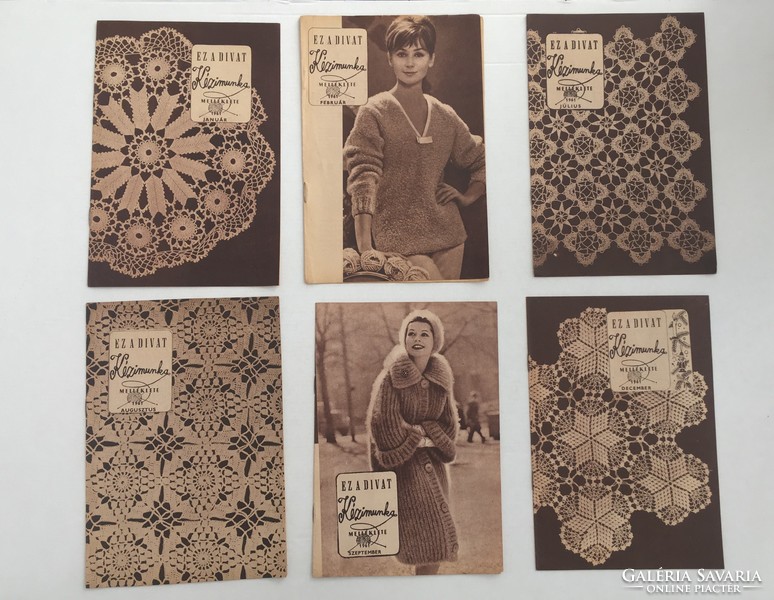 This is fashion, 1961. Handicraft supplement 6 pieces (January, February, August, September, December)