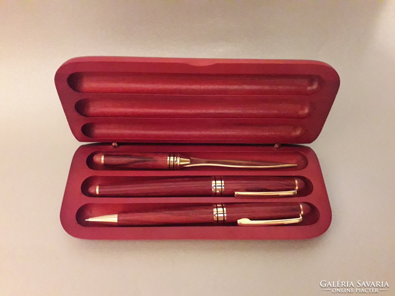 Vintage Német luxus tollkészlet eredeti fa dobozban