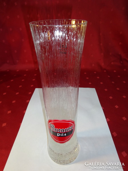 Német üveg sörös pohár, Murauer Pils reklám, 3 dl. Vanneki! Jókai.