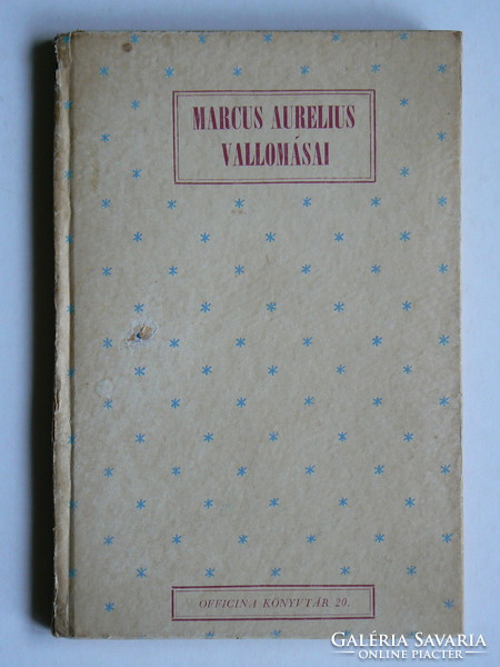 MARCUS AURELIUS VALLOMÁSAI , VAJDA LÁSZLÓ 1942, KÖNYV KÖZEPES ÁLLAPOTBAN