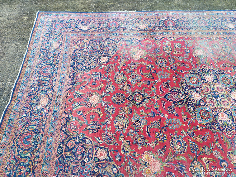 Antik nagy méretű csomózott perzsa szőnyeg