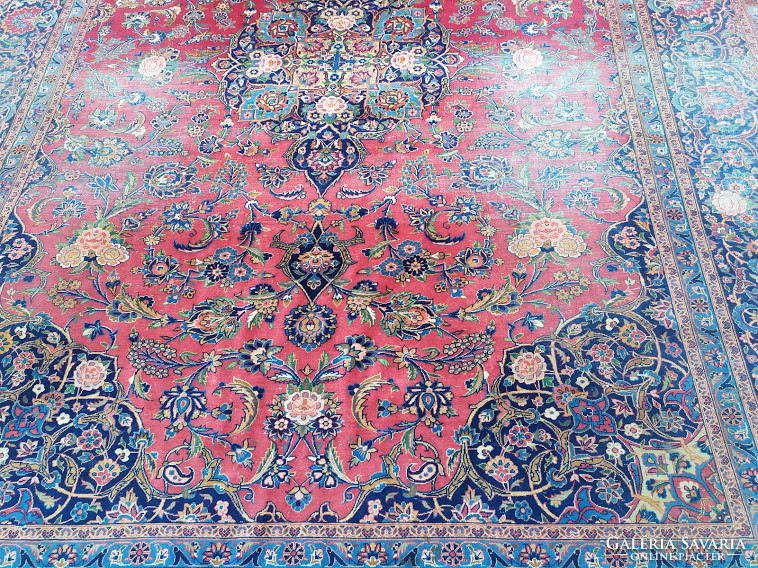Antique large knotted Persian rug
