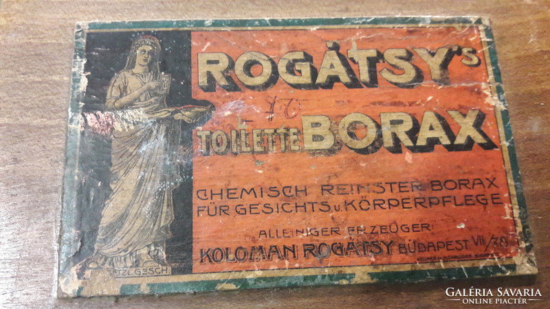 Rogátsy's toilette Borax piperés fa doboz, reklám termék