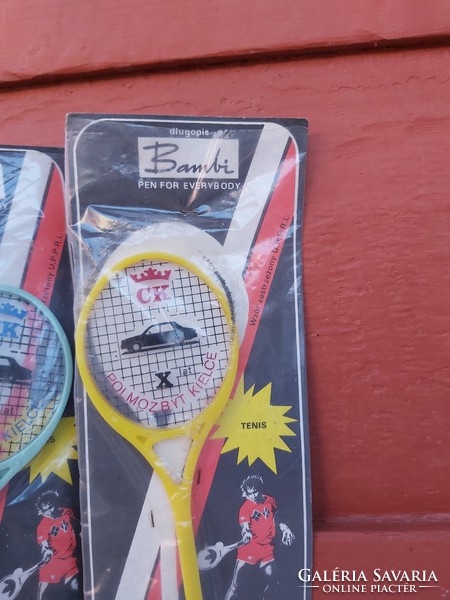 Retro original packaging toy bambi tennis racket with small sized nostalgia pieces