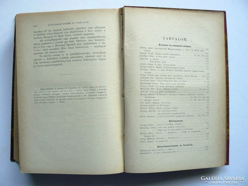 KATHOLIKUS SZEMLE, DR. MIHÁLYFI ÁKOS 1893, (RITKASÁG) KÖNYV JÓ ÁLLAPOTBAN