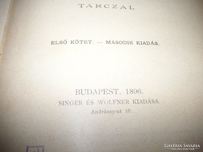 Marlitt Eugénia :  Bagolyvár 1896  szép állapotú , antik könyv