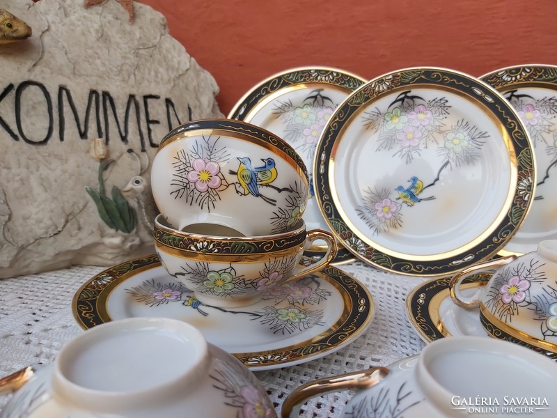 Bird's eggshell Geisha porcelains plate cup sugar bowl cream collector's beautiful pieces.