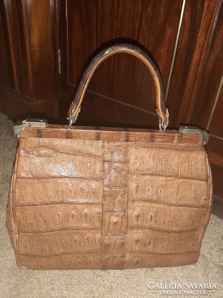 From my grandmother's treasures, a thick, beautiful, crocodile leather bag!
