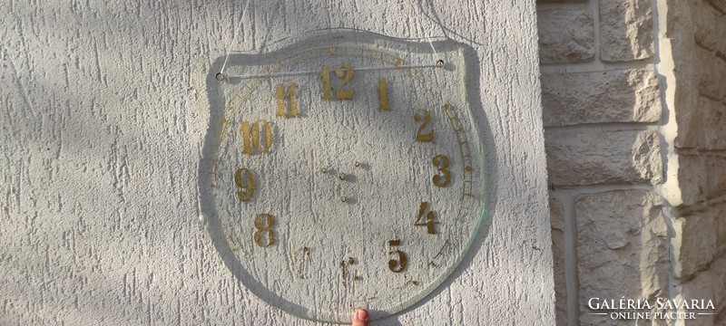 Antik szecessziós óra számlap csiszolt  üveg,akàr tükör mögé vàgni egy ekkora tükröt! Elemes órànak 