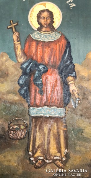FK/001 - FILOFTEIA, a szent vértanú – Fára festett ikon