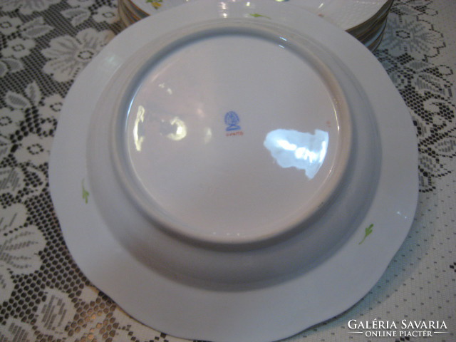 Ó-herendi  tányér készlet  , 6 db ,   24,5 cm x 4 cm