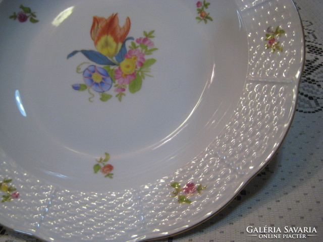 Old Herend plate set, 6 pieces, 24.5 cm x 4 cm