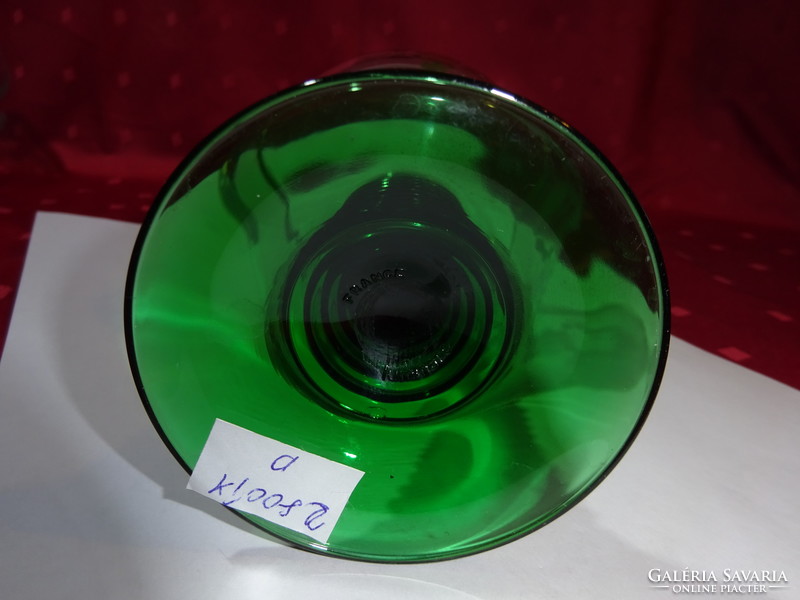 Zöld talpas, boros üvegpohár, 80. születésnapra, magassága 13,5 cm. Vanneki!