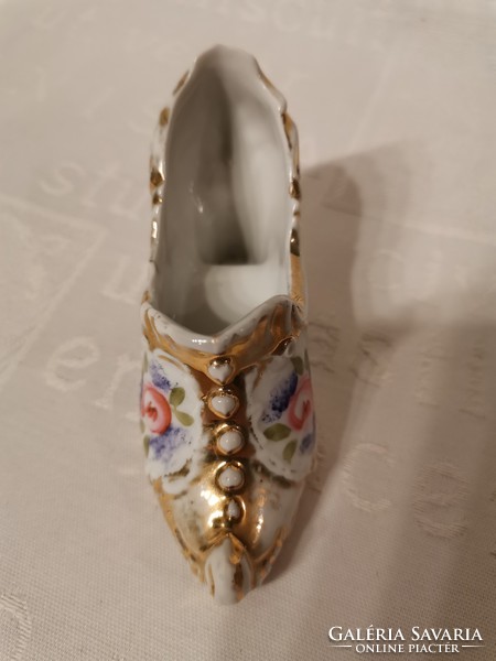 Porcelán topánka aranyozott