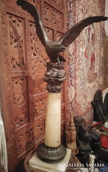 19. Century bronze eagle on an alabaster column