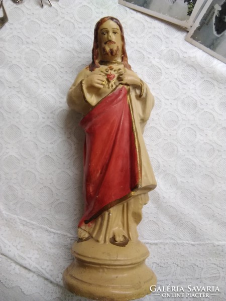 Régi nagyméretű gipsz szobor, Jézus figura