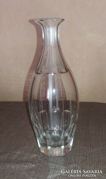 Régi csiszolt üveg váza vagy boros palack  27cm.
