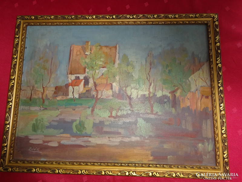 Charles Biró oil painting, landscape with house. He has!