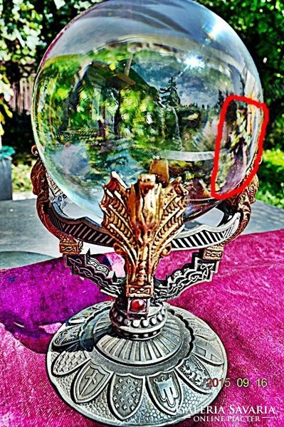 Antique, quartz crystal ball, divination sphere. The 200-year-old orbuculum in which fate and other