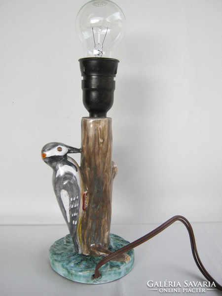 Woodpecker retro ceramic lamp fixture