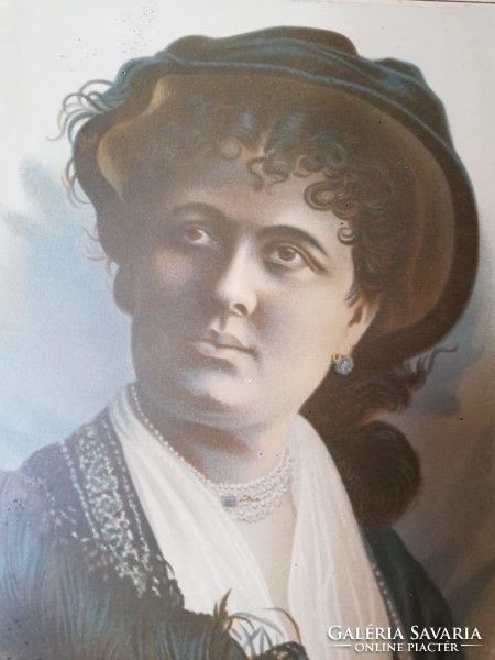 1880 Blaháné Lívia kőnyomatos portréja