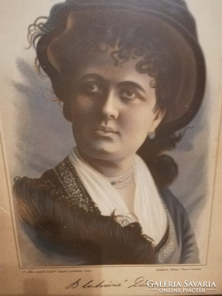 1880 Blaháné Lívia kőnyomatos portréja