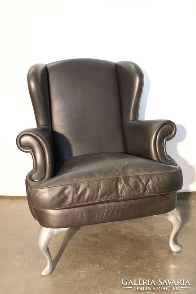 A159 design leather armchair with ears