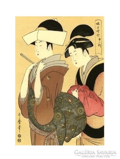 Kitagawa Utamaro: Musume bidokei (5db japán fametszet, utánnyomat)