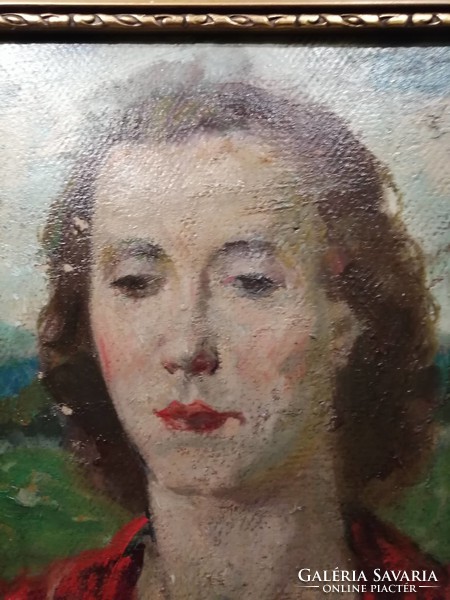 Belányi Viktor olajfestmény -  Női portré