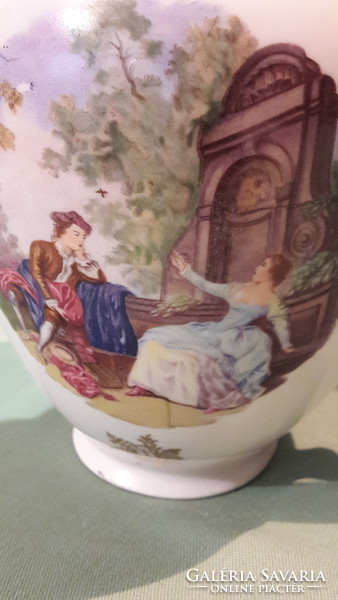 Barokk jelenetes porcelán kávés kanna