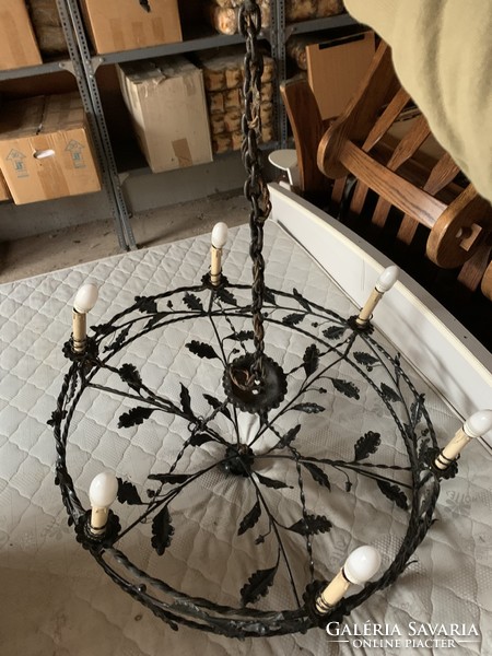 Peace wrought iron 6 burning chandelier