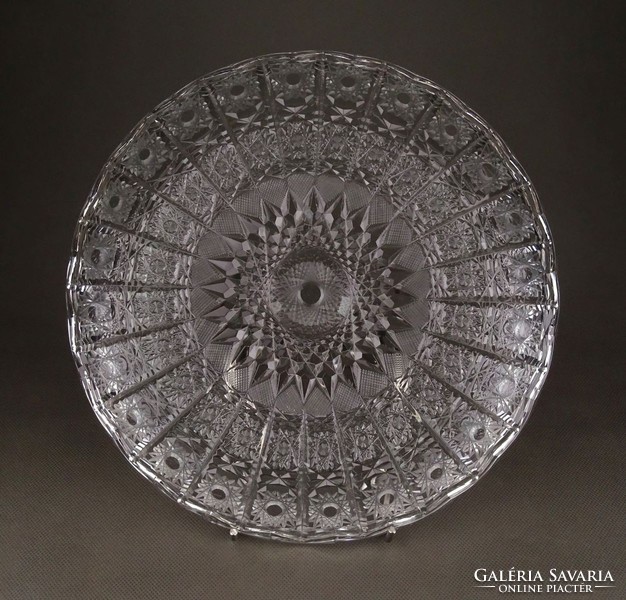 1C390 Hibátlan kristály asztalközép kínáló tál 26 cm