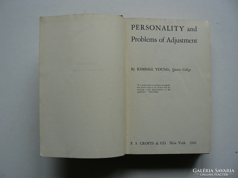 Personality and problem management by kimball young 1940 (english) psychology book in good condition