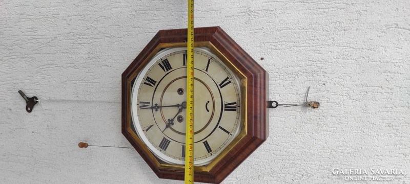 Wall clock has a special shape! Wooden clock with opening window, 8 angular shapes! Captain sailing watch
