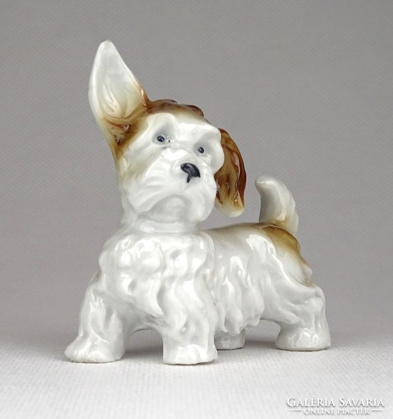 1C614 Régi Wagner & Apel fülelő porcelán kutya 7 cm