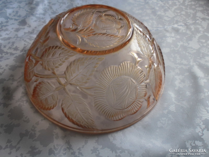 Old beautiful flower pattern in glass bowl