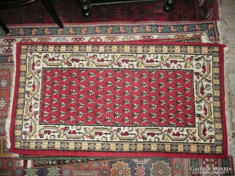 Garantáltan kézi csomózású, régi vastag perzsa szőnyeg, Boteh-Rádzsásztán 1970 környéke