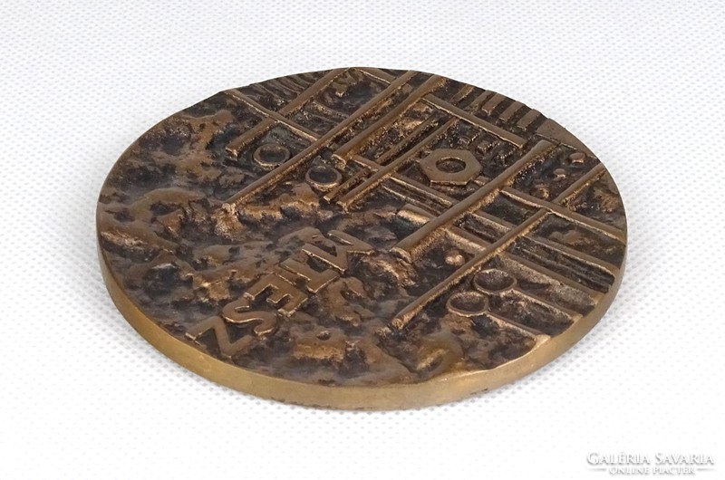 1C765 Asszonyi Tamás : MTESZ nagyméretű bronzplakett díszdobozában