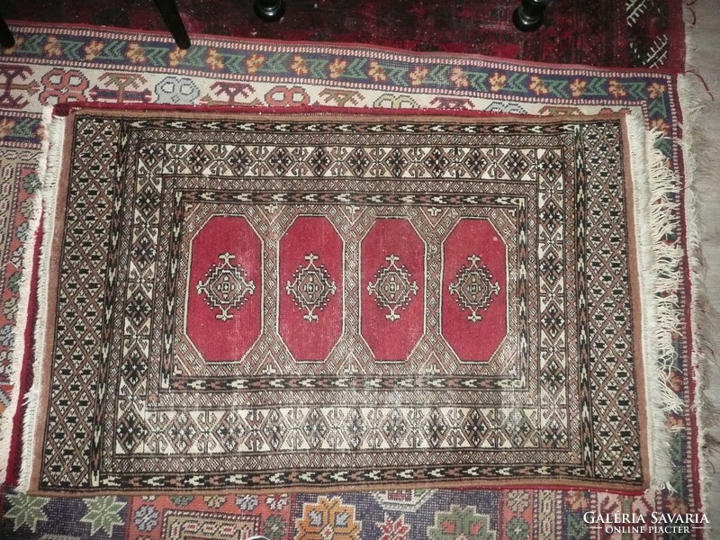 Garantáltan kézi csomózású, antik perzsa szőnyeg, Bokhara-Pakisztán 1950 környéke