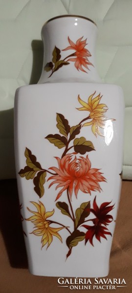 Hollóházi 36.5 cm high porcelain vase with asters pattern