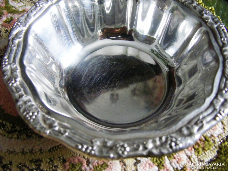 Beautiful, antique, silver-plated serving tray with a small glass insert