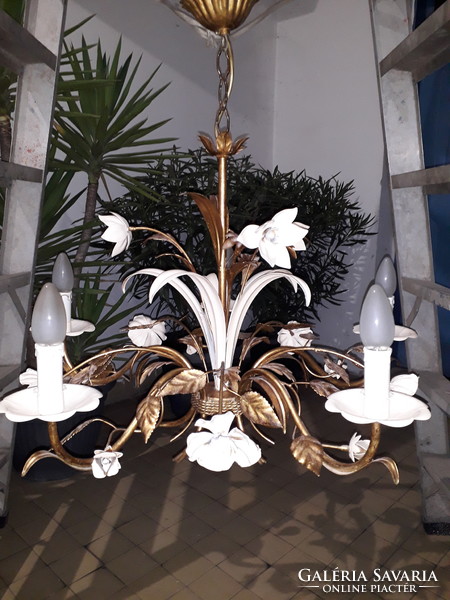 1960s Hollywood Regency French Italian Florentine Florentine Ceiling Chandelier