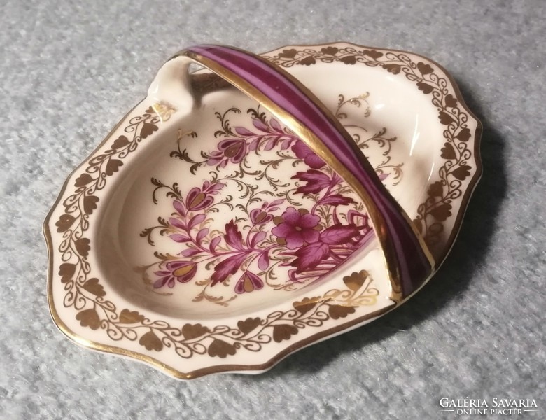  Antik Hutschenreuther Real Dresden Saxonia porcelán kosár 