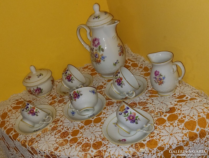 Volkstedt pastorale gdr floral coffee cups pouring sugar etc.