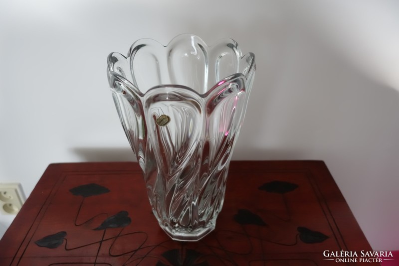Unusual, fantastic design, rare Czech bohemian crystal vase