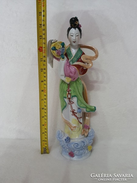Csodaszép Kínai Geisha Porcelán Szobor.38cm